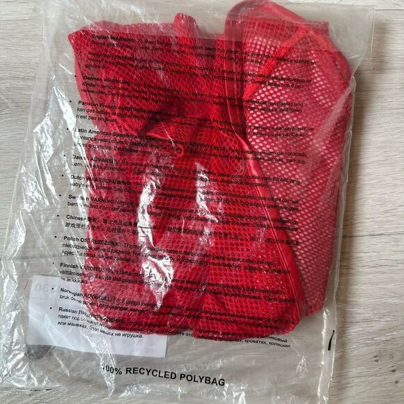 Savage X Fenty Glossy Flossy Fishnet Off Shoulder Crop Top Goji Berry 1X NWT - Picture 7 of 7